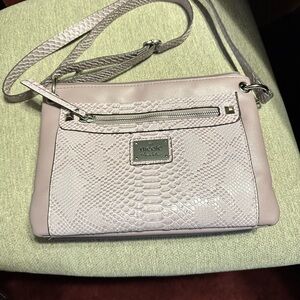 Nicole Miller Light Pink Textured Crossbody Bag